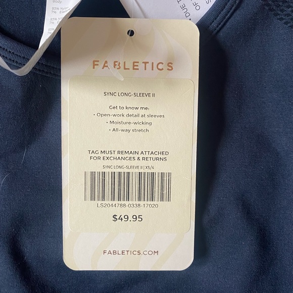 Fabletics sync long sleeve II top thunder xs - Picture 3 of 3
